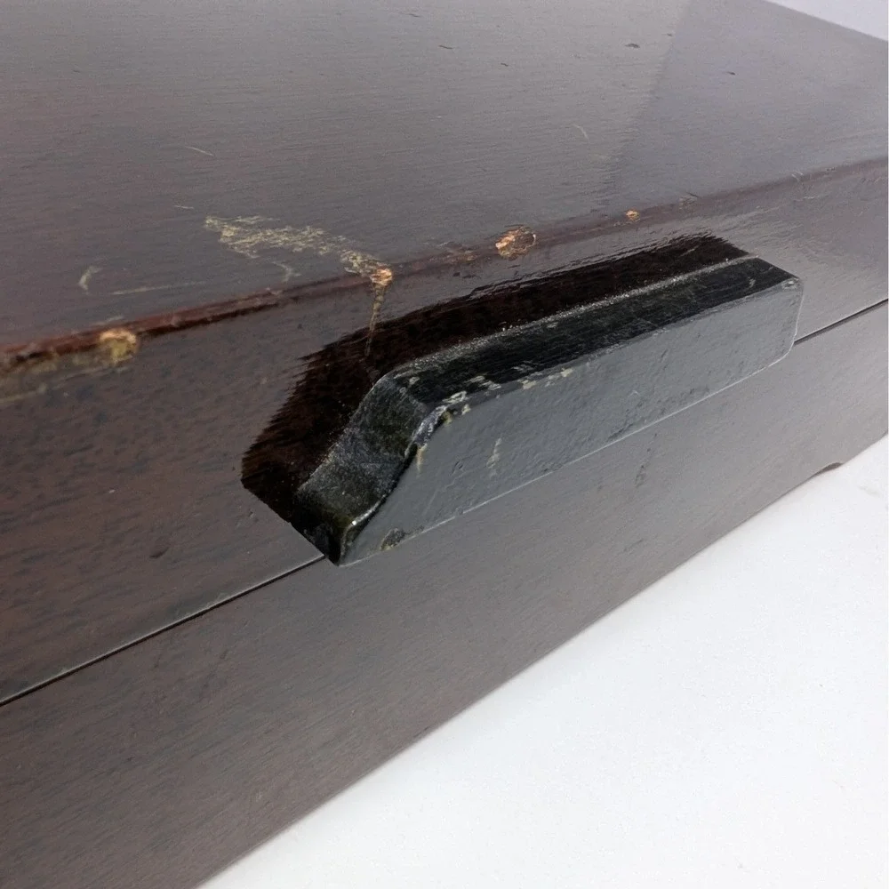 Tudor Plate Oneida Dark Wood Silverware Box Tarnish Resistant 19.5x11.25x4 Chest